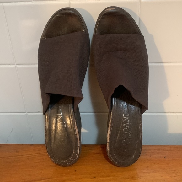 Cordani Women's Lucy Stretch Slide On Micro Wedge in chocolate brown. - Picture 4 of 8